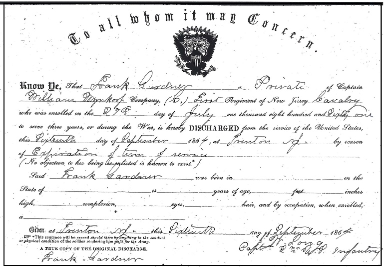 Frank Gardner: discharge document
