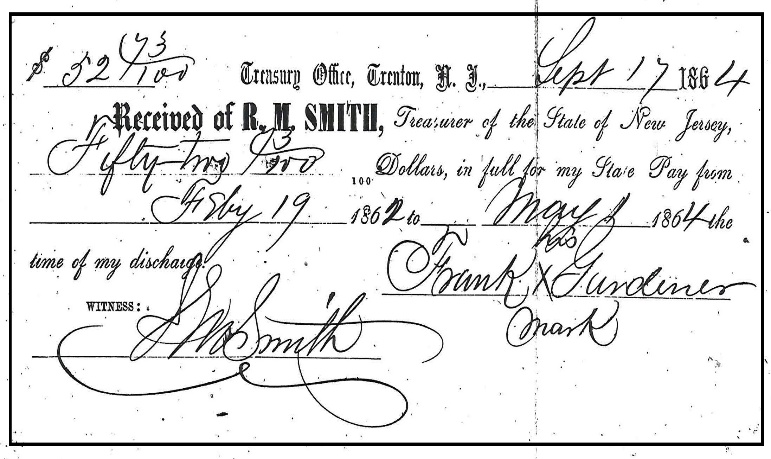 Frank Gardner: payment receipt