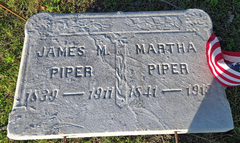 James M Piper: gravestone