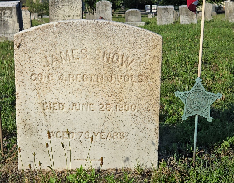 James Snow: gravestone