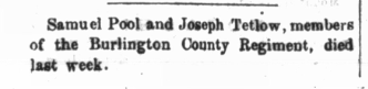 Joseph Tetlow: 1863 death notice